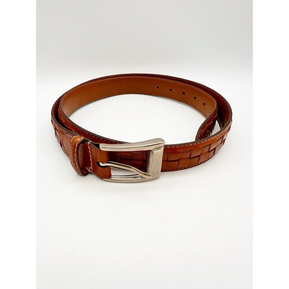 Johnston & Murphy Other - Johnston & Murphy Brown Aniline Kipskin Shoulders Leather Belt Size 38 Made USA